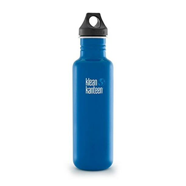 Klean Kanteen Water Bottle Classic Loop Cap 800 ml Camping Hiking Navy Blue